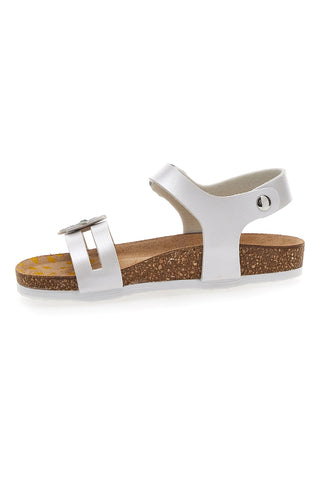Weiße Sandalen mit Bio-Pitarello-Blume 257007