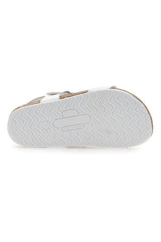 Weiße Sandalen mit Bio-Pitarello-Blume 257007