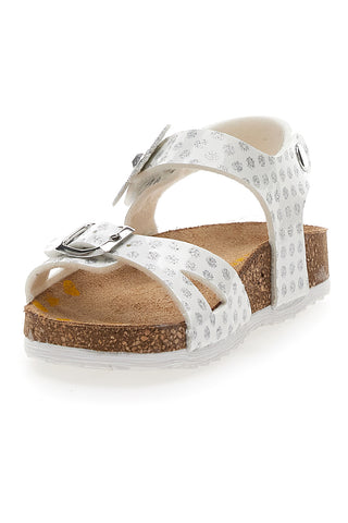 Weiße gepunktete Sandalen Pittarello Bio 257084