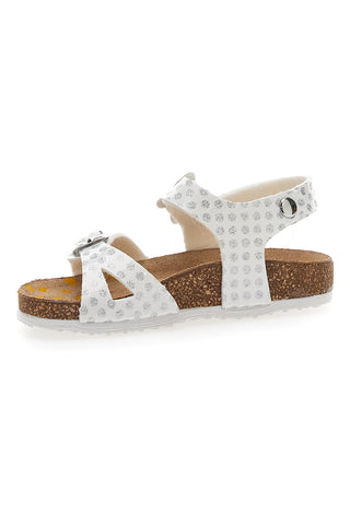 Weiße gepunktete Sandalen Pittarello Bio 257084