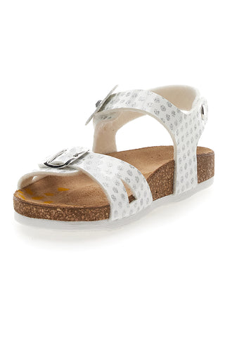 Weiße gepunktete Sandalen Pittarello Bio 257084