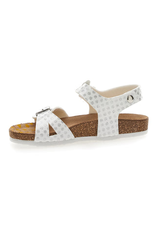 Weiße gepunktete Sandalen Pittarello Bio 257084
