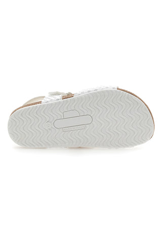 Weiße gepunktete Sandalen Pittarello Bio 257084