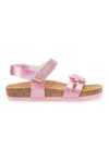 Rosa Sandalen mit Glitzerblume Pittarello Bio 257005