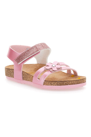 Sandali Rosa con Fiorellino Glitter Pittarello Bio 257005