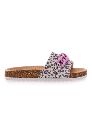 Ciabatta Leopardata rosa e bianca PITT KIDS 14400