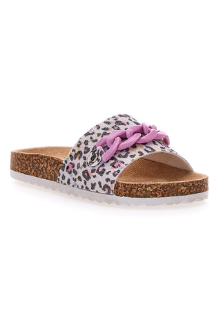 Ciabatta Leopardata rosa e bianca PITT KIDS 14400