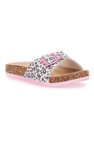 Ciabatte Bianche Leopardate Pitt Kids 14403