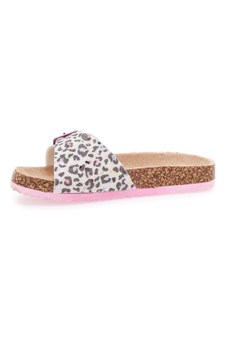 Ciabatte Bianche Leopardate Pitt Kids 14403