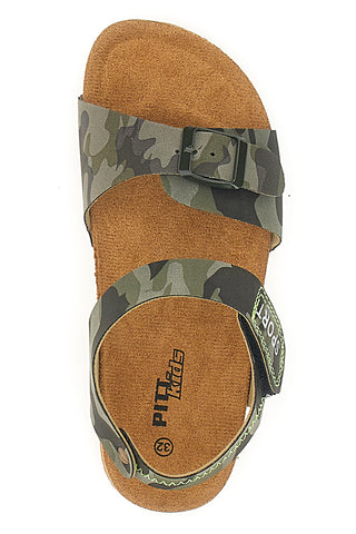 Sandali Verdi Camouflage Con Strappi In Velcro Pitt Kids 14432