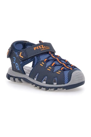 Blaue halboffene Sandalen mit Klettverschluss Pitt Kids 13095