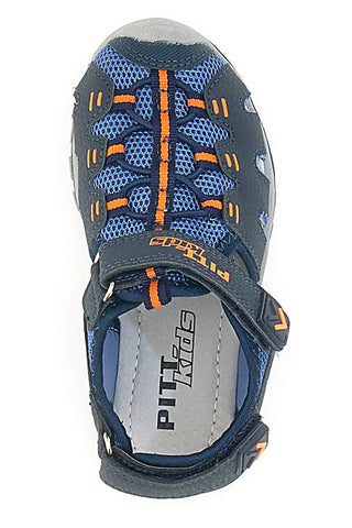 Blaue halboffene Sandalen mit Klettverschluss Pitt Kids 13095