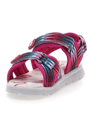 Fuchsiafarbene Sandalen mit Muster und Klettverschluss Pitt Kids 2712