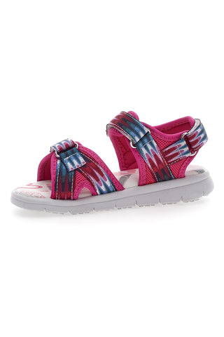 Fuchsiafarbene Sandalen mit Muster und Klettverschluss Pitt Kids 2712
