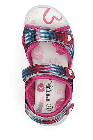 Fuchsiafarbene Sandalen mit Muster und Klettverschluss Pitt Kids 2712