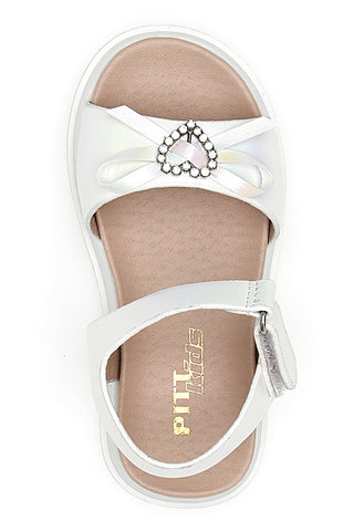Pitt Kids weiße Schleifensandalen 39244