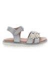 Elegante silberne Sandalen mit kleinen Blumen Pitt Kids 392411