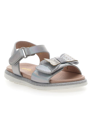 Elegante silberne Sandalen mit Schleife Pitt Kids 392412
