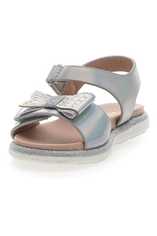 Elegante silberne Sandalen mit Schleife Pitt Kids 392412