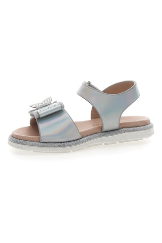 Elegante silberne Sandalen mit Schleife Pitt Kids 392412