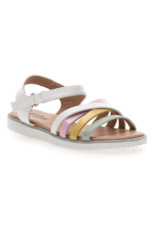 Weiße Sandalen mit bunten Details Pitt Kids 392423