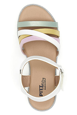 Weiße Sandalen mit bunten Details Pitt Kids 392423