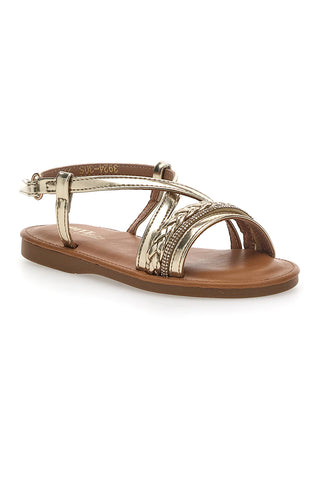 Pitt Kinder goldene Riemensandalen 392430