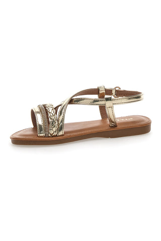 Pitt Kinder goldene Riemensandalen 392430