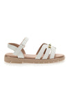 Sandali Bianchi Con Dettagli Oro Pitt Kids 392427