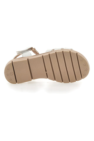 Sandali Bianchi Con Dettagli Oro Pitt Kids 392427