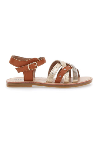 Pitt Kids Braun- und Goldsandalen für Mädchen 2205004
