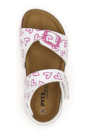 Sandali con Cuori Rosa e Bianchi Pitt Kids 45289