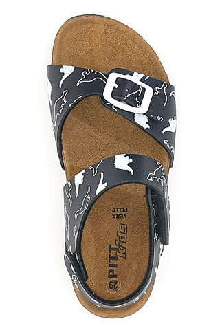 Blaue Sandalen mit Schnalle und Dinosauriern Pitt Kids 45289