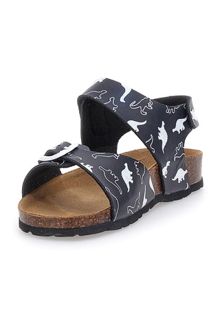 Marineblaue Sandalen mit Klettverschluss, zerrissenes Lederfußbett Pitt Kids 45289