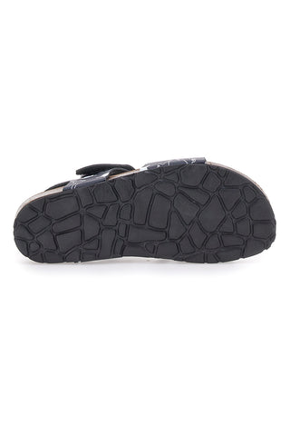 Marineblaue Sandalen mit Klettverschluss, zerrissenes Lederfußbett Pitt Kids 45289