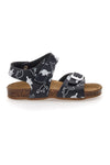 Schwarze Sandalen mit Klettverschluss-Einlegesohle aus Leder Pitt Kids 47327