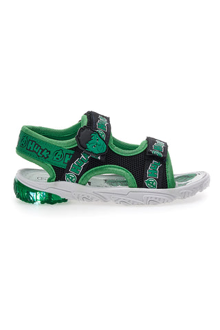 Sandali Verdi e Neri Con Strappi in Velcro Disney Hulk 1010159