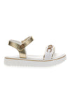 Weiße Sandalen mit goldenen Details Energy 539