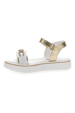 Weiße Sandalen mit goldenen Details Energy 539