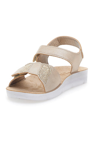 Sandali Beige Oro Con Chiusura Strappo Inblu 25 Cj