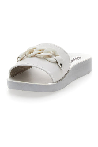 Weiße Hausschuhe mit Inblu-Kette 23 Cj