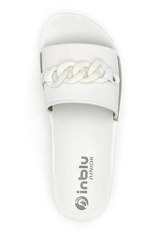 Weiße Hausschuhe mit Inblu-Kette 23 Cj