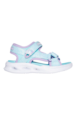 Skechers Kinder-Sandalen „S Lights“ in Hellblau mit offener Spitze und Klettverschluss: Sola Glow