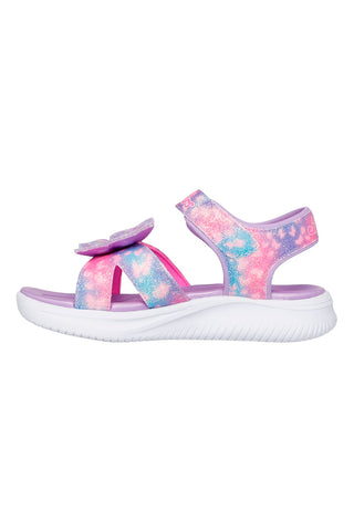 Lila Sandalen mit Schmetterling auf der Oberseite SKECHERS JUMPSTERS SANDAL - BUTTERFLY BRITES