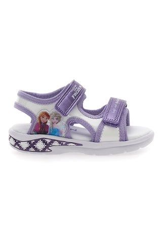 Lila Sandalen mit Lichtern und Klettverschluss „Frozen“ D11955M