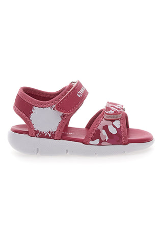 Rosa Sandalen mit Print und Klettverschluss Superga S63S820