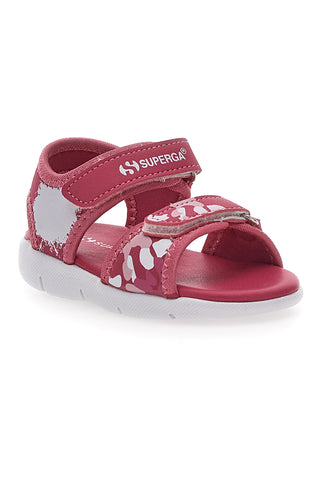 Rosa Sandalen mit Print und Klettverschluss Superga S63S820