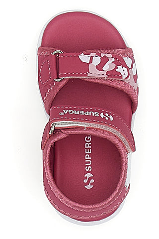 Rosa Sandalen mit Print und Klettverschluss Superga S63S820