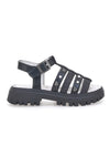 Schwarze Sandalen mit Nieten und Ledersohle Laura Biagiotti 90219487