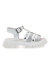 Weiße Sandalen mit Nieten und dicker Sohle Laura Biagiotti 90219488